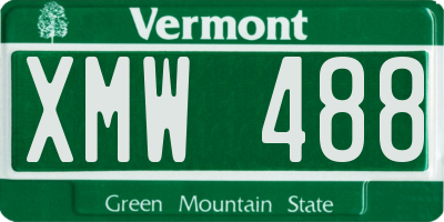 VT license plate XMW488
