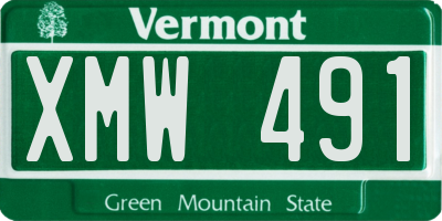 VT license plate XMW491