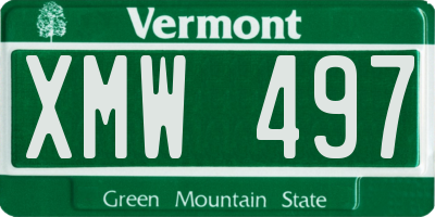 VT license plate XMW497