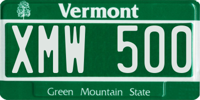 VT license plate XMW500