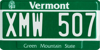 VT license plate XMW507