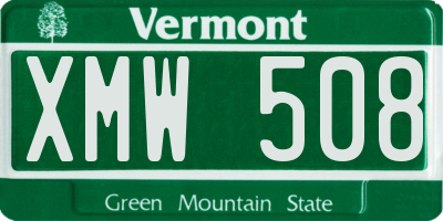 VT license plate XMW508