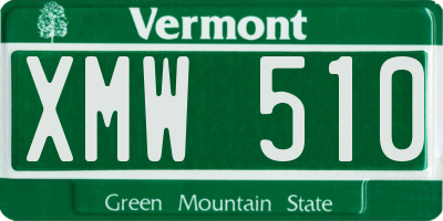 VT license plate XMW510