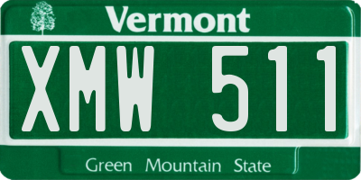 VT license plate XMW511