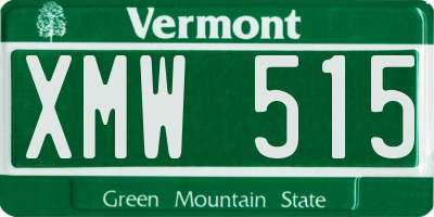 VT license plate XMW515