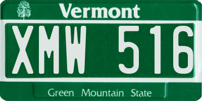 VT license plate XMW516