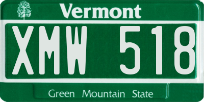VT license plate XMW518