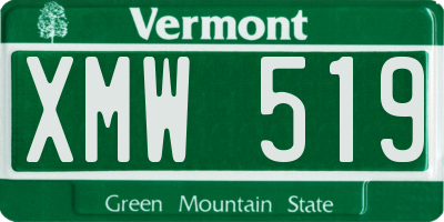 VT license plate XMW519