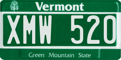 VT license plate XMW520