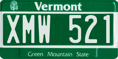 VT license plate XMW521