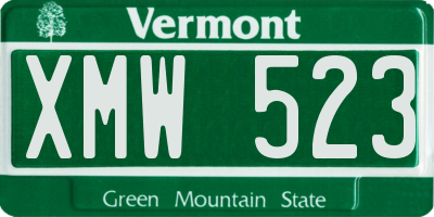 VT license plate XMW523