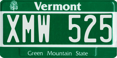 VT license plate XMW525