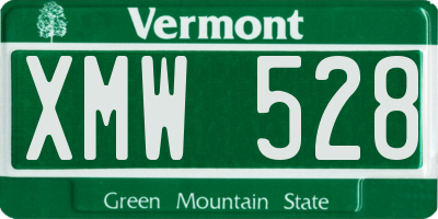VT license plate XMW528