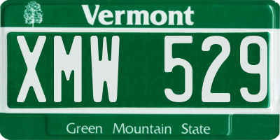 VT license plate XMW529
