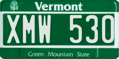 VT license plate XMW530
