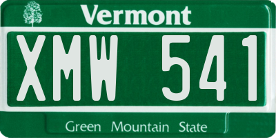VT license plate XMW541