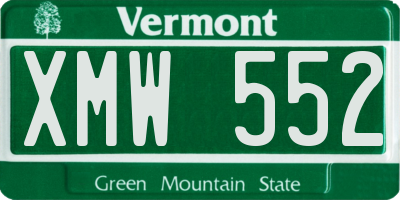 VT license plate XMW552