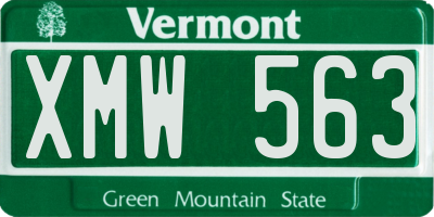 VT license plate XMW563