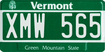 VT license plate XMW565