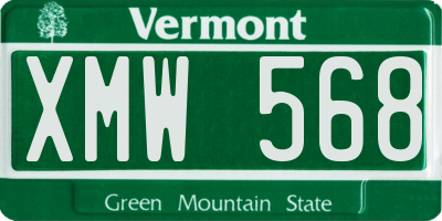 VT license plate XMW568