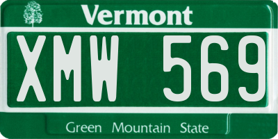 VT license plate XMW569