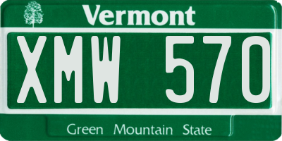VT license plate XMW570