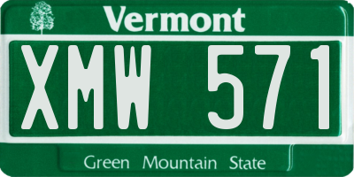 VT license plate XMW571