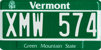 VT license plate XMW574