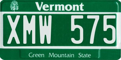 VT license plate XMW575