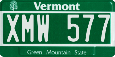 VT license plate XMW577