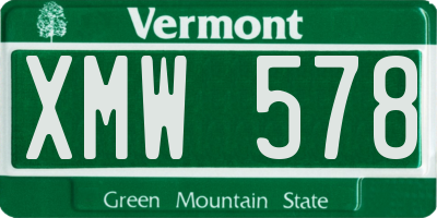 VT license plate XMW578
