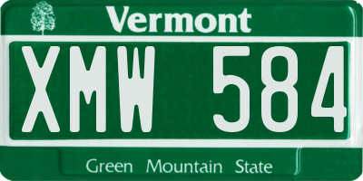 VT license plate XMW584