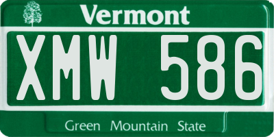 VT license plate XMW586