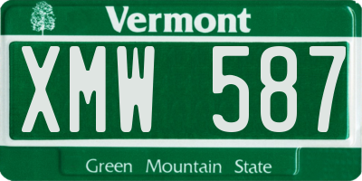VT license plate XMW587