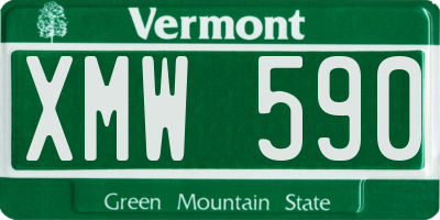 VT license plate XMW590