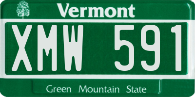 VT license plate XMW591