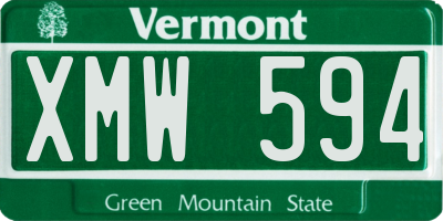 VT license plate XMW594