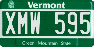 VT license plate XMW595
