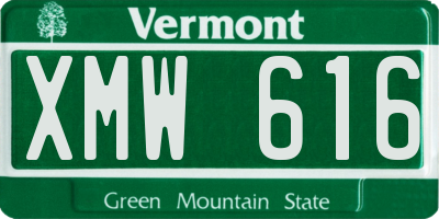 VT license plate XMW616