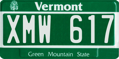 VT license plate XMW617