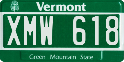VT license plate XMW618