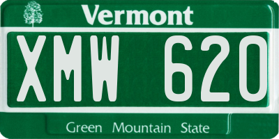 VT license plate XMW620