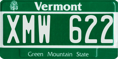 VT license plate XMW622