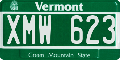 VT license plate XMW623