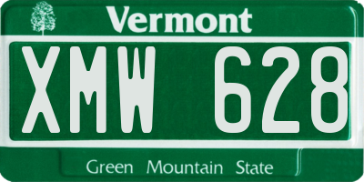 VT license plate XMW628