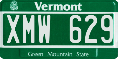VT license plate XMW629