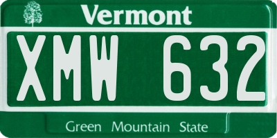 VT license plate XMW632