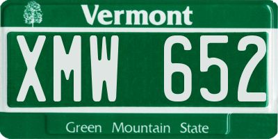 VT license plate XMW652
