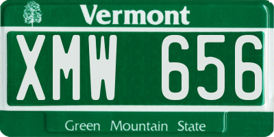 VT license plate XMW656