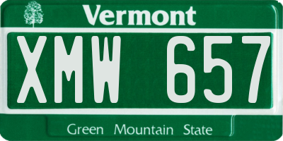 VT license plate XMW657